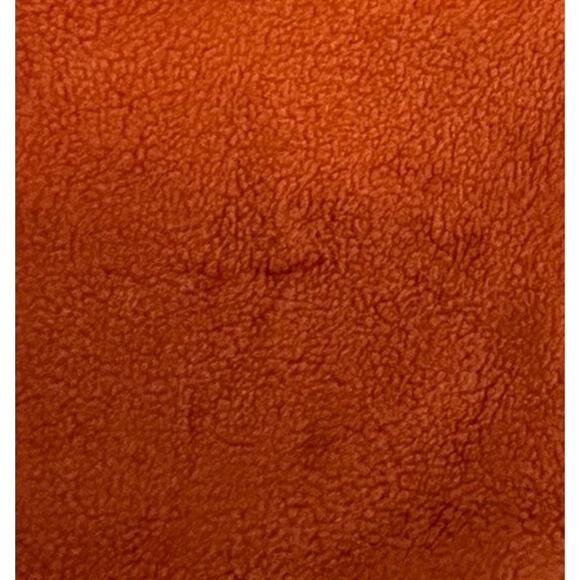 LL Bean Pumpkin Orange Fleece Quarter Zip Pullover Hand Warmer Pocket Sz Medium - Picture 9 of 10